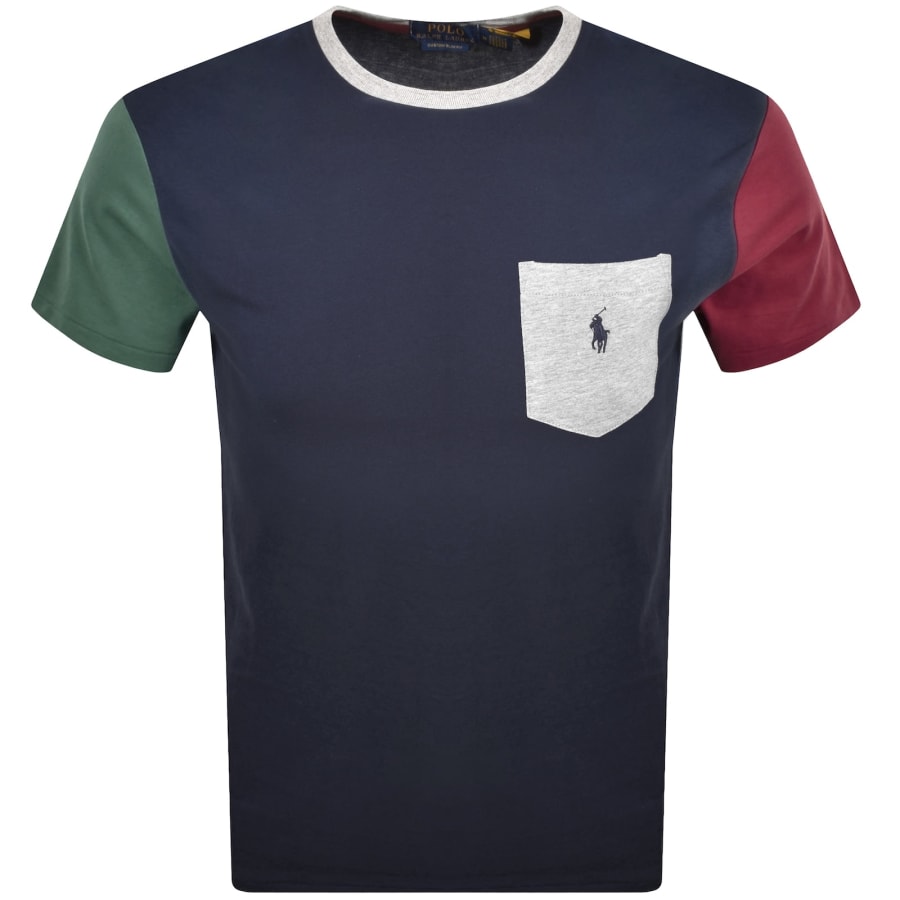 Tシャツ・カットソー RALPH LAUREN Logo-detail Short-sleeved T-shirt Navy RLX Ralph Lauren Men's Navy Solid Crew-Neck Short Sleeve T
